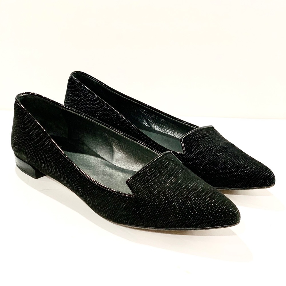 $355 Stuart Weitzman 8.5 M black womens flats